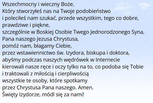 Modlitwa przed wejściem do Internetu
